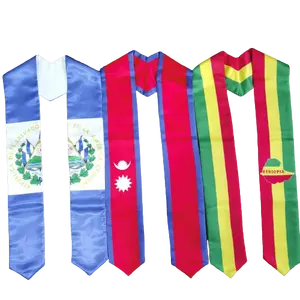 2023 Graduation Stole Satin Polyester Large Sublimation Graduation Stole 60 inch For Adult