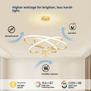 Lustre de salle à manger Designer Creative Hall Salon Chambre principale Ménage <span class=keywords><strong>Plafond</strong></span> Simple Moderne Fer Milieu LED - Product Image 2