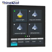 Shineknot Tuya Interrupteur intelligent à écran tactile de 4 pouces pour rideaux, avec fonction de gradation, écran complet, Zigbee, prise en charge des langues hors ligne