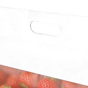 Bolsas de Papel Kraft Blancas Personalizables con Asas Troqueladas y Ventanas Transparentes, Ideales para Empacar Frutas y Postres - Product Image 4