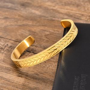 Bracelet jonc tendance 2024 en acier inoxydable étanche pour femme, plaqué or 18 carats, haute qualité, nouveau bijou personnalisé, cadeau idéal - Product Image 2