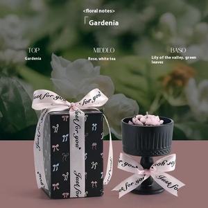 Bougie de <span class=keywords><strong>cire</strong></span> de soja parfumée au jasmin français et au camélia Boîte-cadeau d'intérieur luxueuse <span class=keywords><strong>Cire</strong></span> longue durée pour l'anniversaire du nouvel an personnalisé - Product Image 4