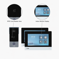 Système de sonnette vidéo intelligente WiFi avec écran tactile intérieur de 7 pouces, caméra 1080P, accès RFID et déverrouillage à distance