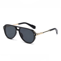 Lunettes de soleil aviateur vintage unisexe à double pont avec flèche, couleur dégradée, pour l'extérieur, vente en gros