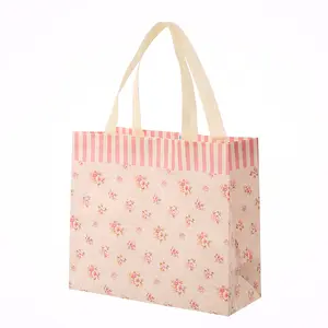 Розовая Нетканая сумка с цветным принтом