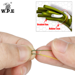 W.P.E 2 unids/pack aparejo de pelo de <span class=keywords><strong>pesca</strong></span> de carpa 4 #/6 # anzuelo de <span class=keywords><strong>pesca</strong></span> de púas listo Boilie atado 20cm 45LB línea de <span class=keywords><strong>pesca</strong></span> recubierta trenzada - Product Image 5