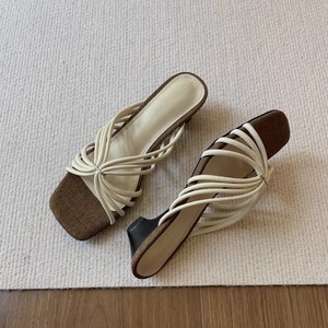 Sandalias de Tacón Cuadrado con Plataforma, de Cuero Genuino, Elegantes y a la Moda, de Tacón Medio para Mujer - Product Image 1