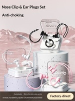 Bouchons d'oreilles de natation en silicone, étanches, professionnels, anti-étouffement, non insonorisés, avec pince-nez de plongée, ensemble mignon pour adultes