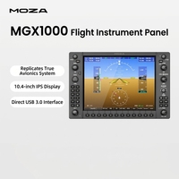 Panel de Instrumentos de Vuelo MOZA MGX1000, Pantalla IPS G1000 de 10.4 Pulgadas, Panel de Control de Simulador de Vuelo con USB DisplayLink para MSFS X Plane