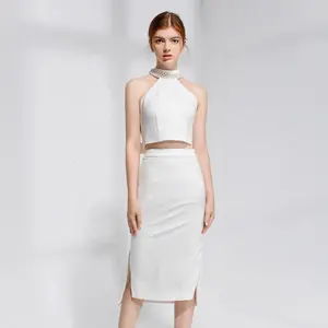 Ropa al por mayor proveedor Sexy elegante vestidos de las mujeres con cuentas de hombro bikini <span class=keywords><strong>dos</strong></span> piezas vestido Bodycon - Product Image 1