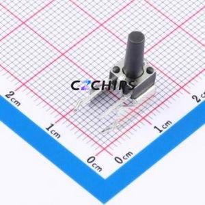 GT-TC102B-H125-L1 Tactile Switch Through hole,6.1x6.1mm Switch Single Pole Single Throw Round Button 2.5N Right Angle Insert - Product Image 1