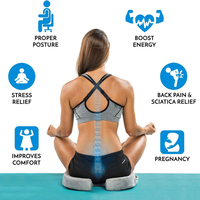 Coussin orthopédique en mousse à mémoire de forme respirante en U, antidérapant, pour siège de voiture et chaise de bureau, rehausseur lombaire, soulagement des douleurs du coccyx