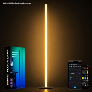 Luz Ambiental Inteligente <span class=keywords><strong>LED</strong></span> RGB de Aluminio para Piso, con Control por Aplicación/Remoto y Sensor de Sonido, Diseño Minimalista Americano para Sala de Estar - Product Image 4