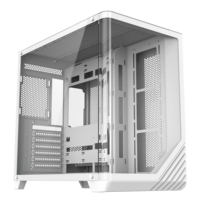 Caja de PC de Vidrio Curvo 2024 en Oferta, Carcasa para Computadora de Juegos Compatible con Placa Base ATX, GPU 3060, Caja de PC Blanca RGB con Ventilador de Refrigeración