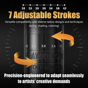 Ambition C1 1900mAh çekirdeksiz Motor 2.0-4.2mm 7-Level ayarlanabilir inme vücut sanatı için profesyonel kablosuz dövme makinesi kalem - Product Image 2