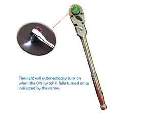 Clé à cliquet industrielle 1/2 po à dégagement rapide avec fonction lampe torche LED, en acier CR-V - Product Image 5