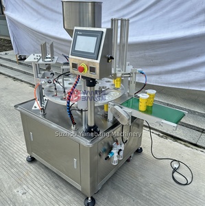 Machine de remplissage et de scellage entièrement automatique pour yaourt, crème glacée, liquides, gelée et <span class=keywords><strong>eau</strong></span>, avec plateau tournant et piston pour gobelets <span class=keywords><strong>en</strong></span> plastique - Product Image 3