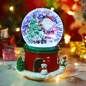 Boule à neige lumineuse festive avec Père Noël <span class=keywords><strong>et</strong></span> ours en résine, ornement de maison pour les fêtes <span class=keywords><strong>et</strong></span> cadeau saisonnier - Product Image 4