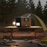 Station d'alimentation portable K100 LiFePO4 76,8 Wh 100 W avec onduleur AC, PD100W Type C, entrée solaire MPPT, démarreur de secours, batterie externe, compatible avion