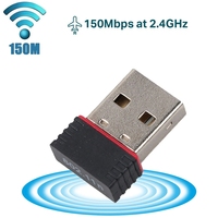 Adaptor Wifi USB 150M, kartu jaringan nirkabel 2.4G Mini USB 2.0 RTL8188 Dongle WiFi 802.11 n/g/b LAN kartu jaringan untuk PC Desktop