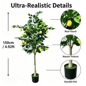 Grand arbre artificiel <span class=keywords><strong>citronnier</strong></span> de 150 cm, plante d'agrumes artificielle <span class=keywords><strong>en</strong></span> <span class=keywords><strong>pot</strong></span> pour la décoration de villa, patio, cour, restaurant, jardin - Product Image 4