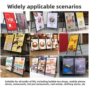 A-frame Áp phích di động đứng 60*90cm kim loại đóng mở hiển thị ngoài trời cho bảng hiệu - Product Image 4