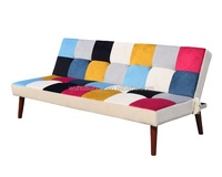 Prix d'usine Mobilier de maison Tissu de velours coloré Canapé-lit en bois