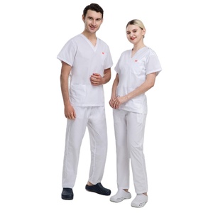 <span class=keywords><strong>Blouse</strong></span> Médicale Unisexe Manches Courtes en Spandex/<span class=keywords><strong>Coton</strong></span> pour Médecins et Infirmiers, Uniforme de Bloc Hospitalier - Product Image 1