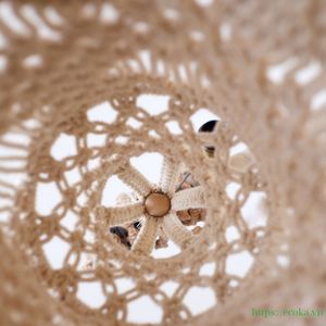 Abat-jour bohèmes écologiques faits à la main, lustre décoratif en macramé pour la décoration intérieure, provenant d'une usine au Vietnam - Product Image 6