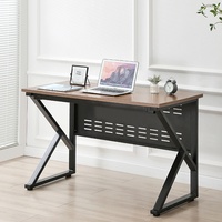 Bureau de travail en métal simple - Table longue avec design en forme de barre à combinaison libre pour usage commercial