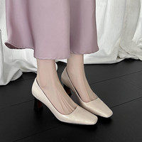 Escarpins pour femmes en cuir véritable de haute qualité, Nouveautés Automne 2026, à bout carré, élégants pour soirée, à talons hauts et décolleté peu profond