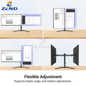 Giá đỡ màn hình kép hạng nặng, thép cán nguội, tải 10kg, xoay 360 °, giá đỡ màn hình tiết kiệm không gian với <span class=keywords><strong>VESA</strong></span> 75x75/100x100mm - Product Image 4