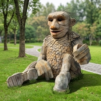 Estatua de Hombre de Piedra de Silicona de Gran Tamaño, Modelo de Monstruo, para Decoración de Espacios Comerciales