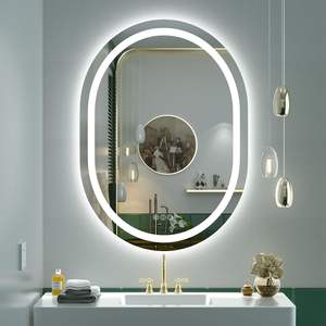 Espejo de Vanidad Inteligente con Retroiluminación LED, sin Marco, con Diseño Art <span class=keywords><strong>Deco</strong></span> para Baño, Forma de Píldora Horizontal y Vertical - Product Image 2