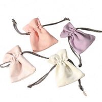 Emballage de luxe personnalisé en tissu suédé écologique et recyclable, maille ultra-fine brossée, petite pochette pour bijoux, bagues et accessoires
