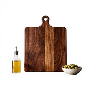 Planche à découper en bois rectangulaire avec poignée, qualité alimentaire, résistante à l'eau, personnalisable, planche à servir pour pizza et fromage, vente chaude - Product Image 1