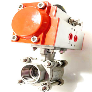 Válvula de bola neumática Yoshitaka de 3 piezas, roscada, de acero inoxidable, CC 24V, 0,1 MPa, válvula de control para uso industrial - Product Image 1