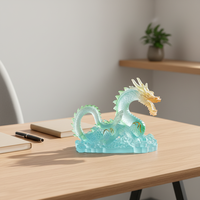 Figurine de dragon en cristal puissant, qualité collection, décoration de bureau, œuvre d'art exquise pour l'affichage dans la salle d'étude