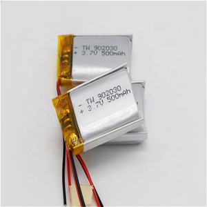 902030 500mah 3,7 v cuadrado plano células de batería de polímero de litio de grafeno ion para auriculares bluetooth con kc - Product Image 2