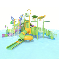 Parc aquatique intérieur en acier inoxydable Jungle pour usage domestique, certifié EN1176, avec toboggan large et toboggan en spirale