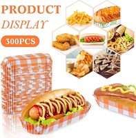 Bac à papier jetable personnalisé pour expédition de qualité alimentaire avec doublure pour hot-dogs en gros