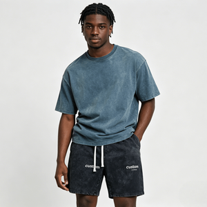 Shorts personnalisés avec logo, 100% coton, imprimé dégradé, shorts de sport et décontractés, shorts en maille tendance pour hommes - Product Image 1