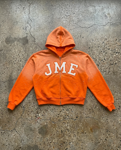 Sweat à capuche zippé surdimensionné en coton épais pour homme, style streetwear, coupe ample, effet délavé, avec patch brodé graphique. - Product Image 1