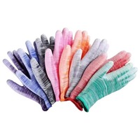 Shuoya moins cher ansell antistatique ordinateur gant en polyuréthane gants enduits de doigts gant enduit de polyuréthane