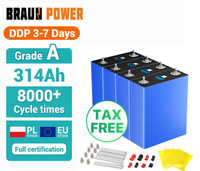 Batterie lithium-ion prismatique DDP EU Stock 314Ah Lipo4 solaire 3.2V 100Ah 200Ah 300Ah 320Ah Lf280K V3 MB31 314Ah Cellule Lifepo4
