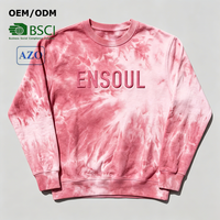 Maßgefertigter Tie-Dye Farbverlauf Gewaschenes 420gsm Schweres Baumwoll-Oversize Loose-Fit Rundhals-Sweatshirt mit Anpassbarer Stickerei-Logo-Option für Herren