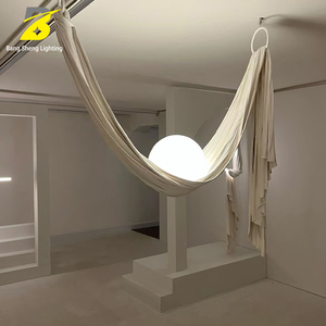 <span class=keywords><strong>Suspension</strong></span> textile en <span class=keywords><strong>lin</strong></span> avec globe en verre blanc laiteux pour chambre Wabi Sabi et café minimaliste - Product Image 2
