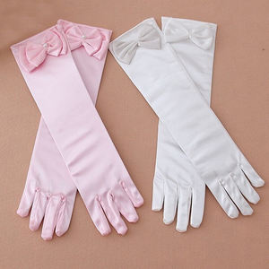 Gants en satin de latex de haute qualité pour dames HH-0473 longs et sexy gants en satin de mariée rose blanc pour les fêtes d'halloween - Product Image 1