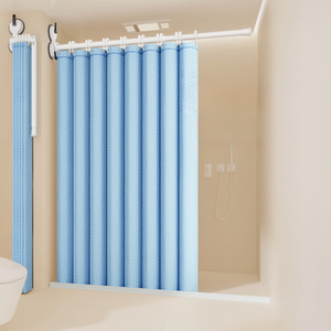 INVISIFOLD gaufre armure Faux lin <span class=keywords><strong>rideau</strong></span> <span class=keywords><strong>de</strong></span> <span class=keywords><strong>douche</strong></span> ensemble anneaux pas <span class=keywords><strong>de</strong></span> perceuse pour salle <span class=keywords><strong>de</strong></span> bain moderne Nano vide Tech séchage rapide étanche - Product Image 1