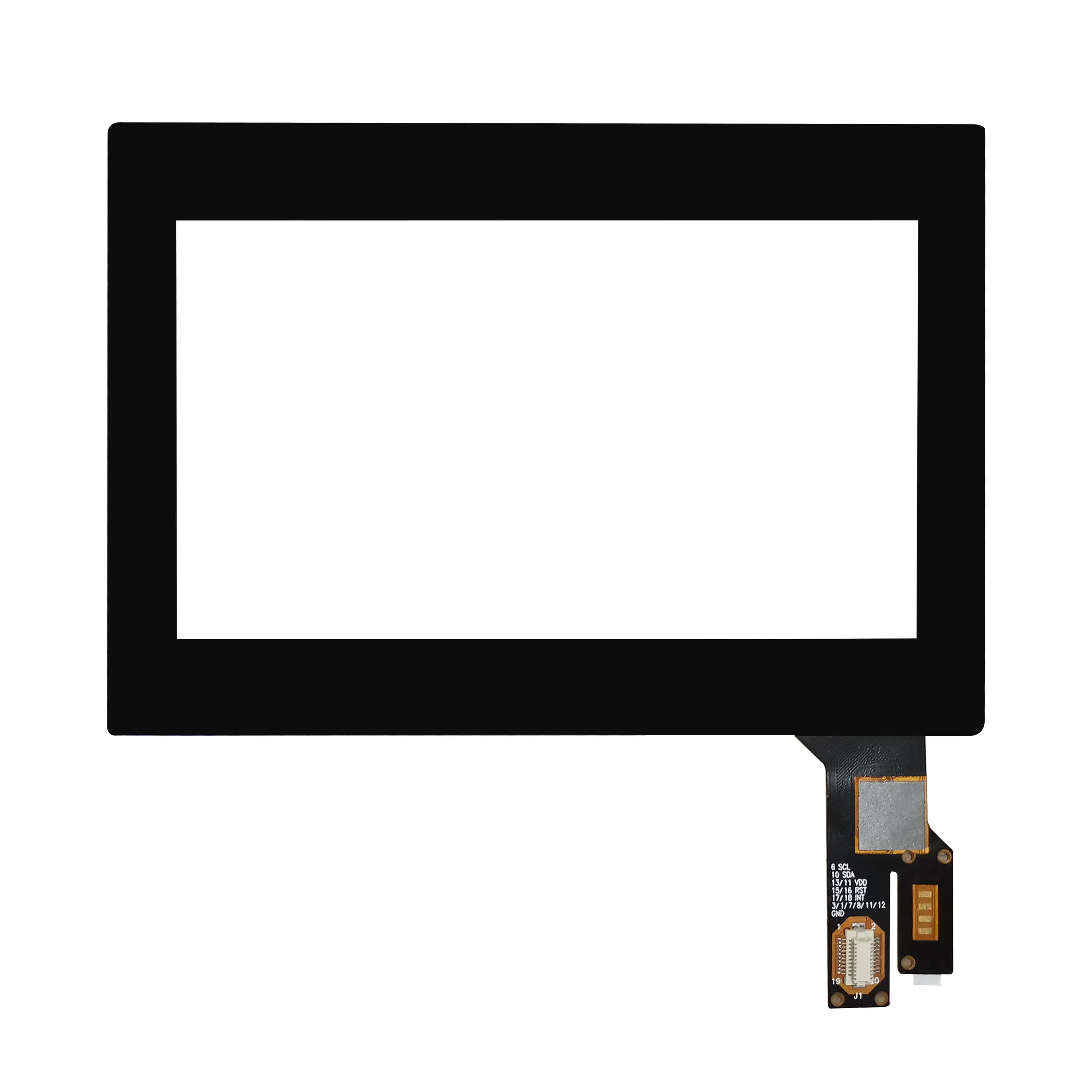 Painel capacitivo de tela de toque multi-toque personalizado de tamanho pequeno de 4,3 polegadas sobrepõe-se com Focaltech Goodix ILITEK
